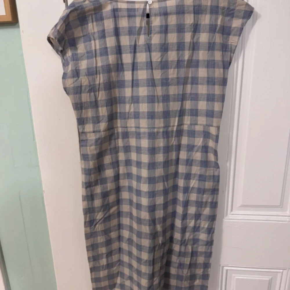 Large Gudrun Sjoden blue & cream gingham dress with embroidery - Picture 4 of 7